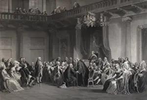 Franklin before the Lords council, Whitehall Chapel, London