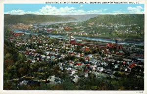 Images Dated 23rd June 2020: Franklin, Pennsylvania, USA - Birds eye view - toward the Chicago Pneumatic Tool Co