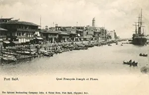 Quai Prints: Franz Joseph Quay and Lighthouse - Port Said, Egypt