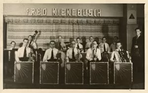 Accordion Gallery: Fred Kiekebuschs band, on a bandstand