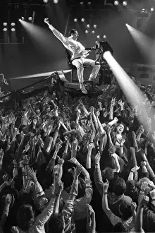 Freddie Mercury and Queen recording music video, London