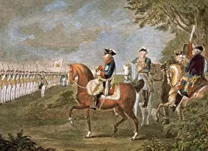 Lithuania Prints: Frederick II the Great (1712-1786). Troops before the king