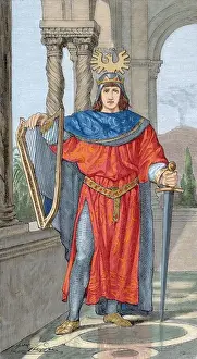 Harp Prints: Frederick II Hohenstaufen (1194-1250). Holy Roman Emperor