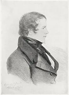 1792 Prints: FREDERICK MARRYAT Profile of English naval commander and novelist