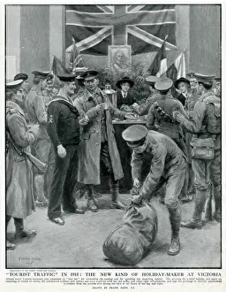 Buffet Prints: Free buffet for soldiers & sailor, Victoria station, WW1
