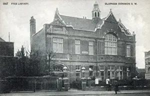 Clapham Prints: Free Library - Clapham Common, London S. W. Date: 1907