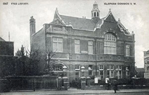 Images Dated 23rd June 2020: Free Library - Clapham Common, London S.W. Date: 1907
