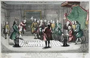 Freemasonry Prints: Freemasonry Assembly to receive the Masters (18th