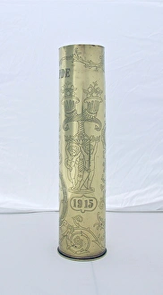 Images Dated 9th February 2013: French 77mm shell case - Souvenir de la Bataille de L Yse