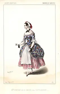 Varietes Prints: French actress Mlle Chavigny as Carline in