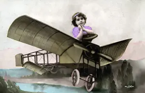 New Images From The Grenville Collins Collection Prints: French Aeroplane Fantasy card of circa 1915