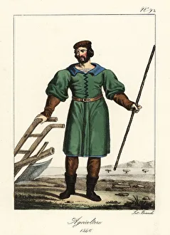 1540 Prints: French agricultural labourer, 1540