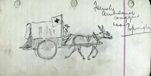 Poperinghe Prints: French ambulance wagon near Poperinghe