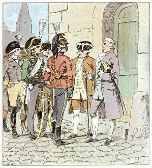 French aristocrats volunteer to join the army of the Republic Date: circa 1792