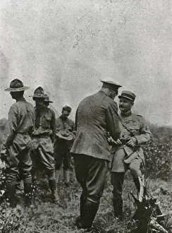 French army training American troops, WW1