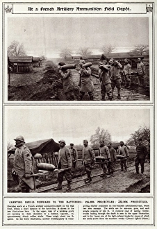 Images Dated 24th October 2017: French artillery ammunition field depot 1917