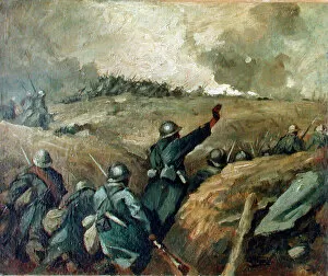 Images Dated 11th April 2008: French attack on German positions