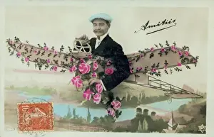 French aviator saying it with flowers