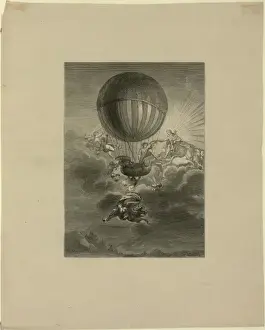 Balloonist Prints: French balloonist Jacques Alexandre Cesar Charles receiving
