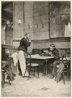 Patiently Prints: In a French bar