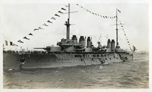 Battleships Prints: French battleship Danton at Coronation Review, Spithead