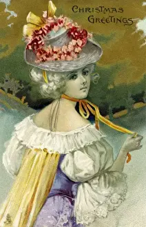 A French beauty in a Christmas setting