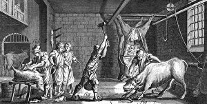 1760 Gallery: FRENCH BUTCHER W / A BULL