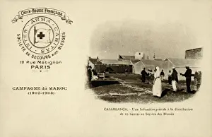 Moroccan Prints: French Campaign in Morocco - Red Cross - Casablanca Hospital