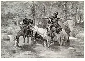 Pioneers Prints: A French-Canadian white trapper waters his horses Date: 19th century