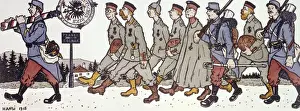 Escort Prints: French cartoon, German prisoners, WW1