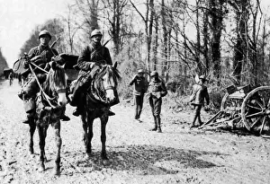 Cavalrymen Prints: French cavalrymen on Western Front, WW1
