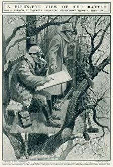 Periscope Collection: French Commander directing operations from tree top 1917