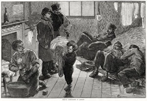 Lodgings Gallery: French Communists in London, living crowded together in basic lodgings. Date: 1872