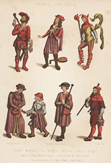 Gaoler Prints: French costumes from La Danse Macabre, 15th century