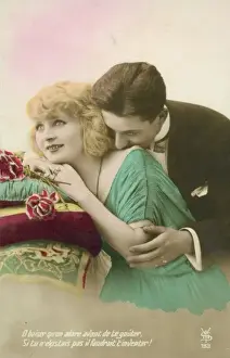 French couple in romantic scene