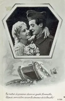 French couple saying goodbye in wartime
