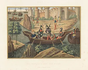 Acre Prints: French crusader knights return to Acre after a raid, 1160s