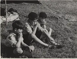 French cubs or scouts at camp