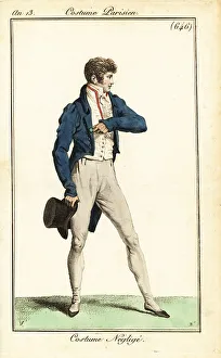 Carle Vernet Prints: French dandy in casual outfit, Paris, 1805