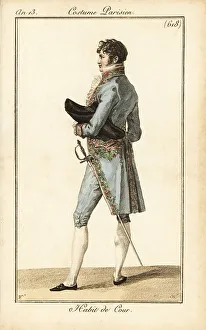 Bicorn Prints: French dandy in court attire, Paris, 1804