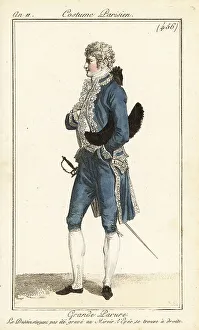 Bicorn Prints: French dandy in formal court costume, Paris, 1803
