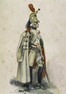 Armoured Collection: French Dragoon. French Army. Napoleonic Empire. 1807. Engrav