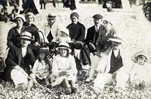 Grandfather Gallery: French Extended Family on the Beach - Le Treport, Normandy