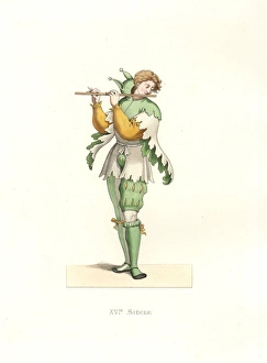 French fool, 16th century, in tunic, codpiece French fool, 16th century, in tunic, codpiece