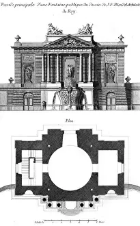 Blondel Prints: French Fountain 18th C
