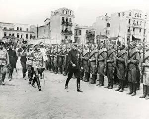 French General at review of Russian troops, WW1