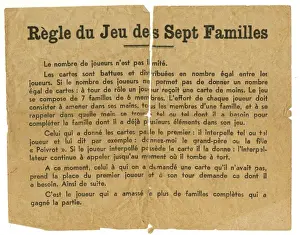 Rules Prints: French Happy Families - rules and instructions