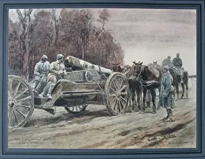 Berne Prints: French heavy artillery returning to French lines - Somme