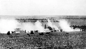 A French heavy battery in the artillery duel in the Argonne