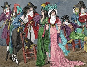 French history. First Empire (1804-1820). Dressed as bourgeo French history. First Empire (1804-1820). Dressed as bourgeo